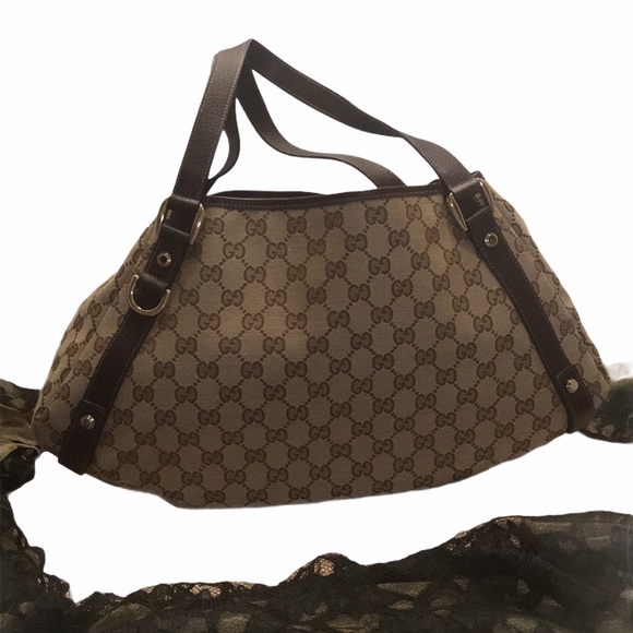 🎉HP🎉🍾FIRM EUC Gucci Abbey GG Shoulder Bag # 130736 493492 - Picture 4 of 14
